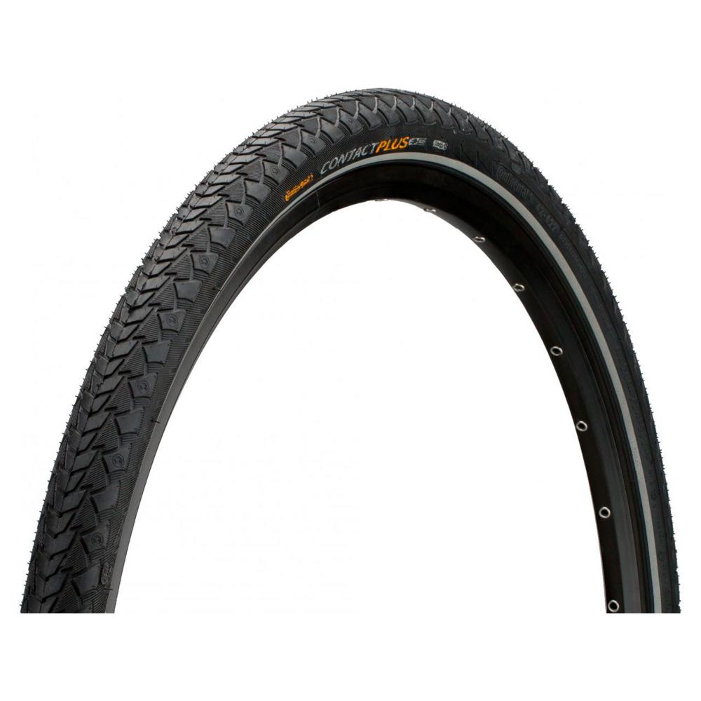 Покришка Continental CONTACT Plus, 28", 700 x 32C, 28 x 1 1/4 x 1 3/4, 32-622, Чорна, не складна, світловідбиваюча, SafetyPlus Breaker, 750гр.