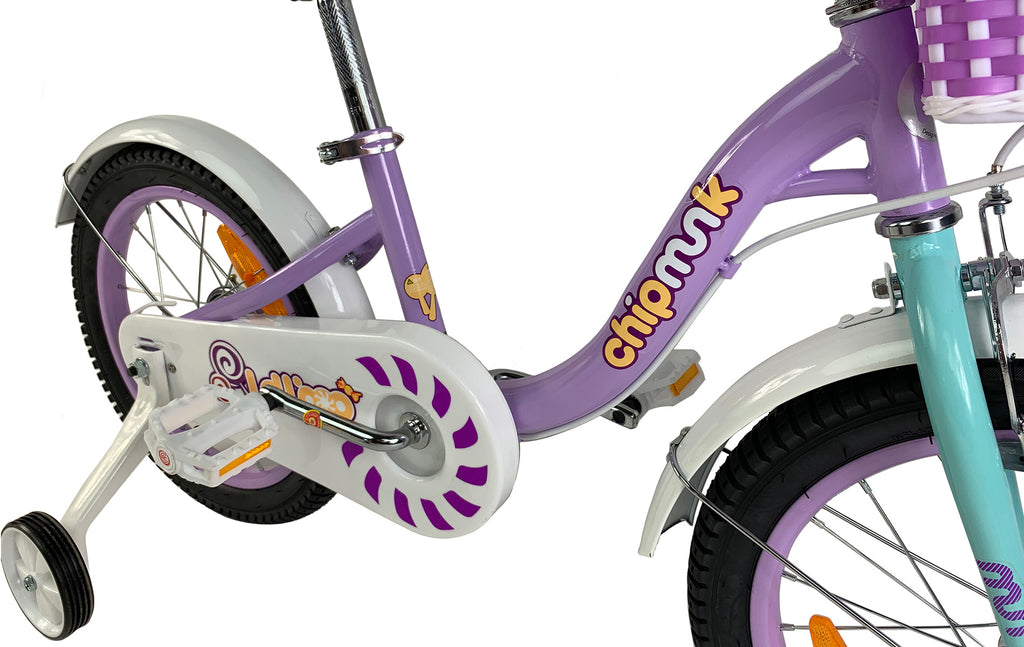 Велосипед дитячий RoyalBaby Chipmunk MM Girls 14", OFFICIAL UA, фіолетовий