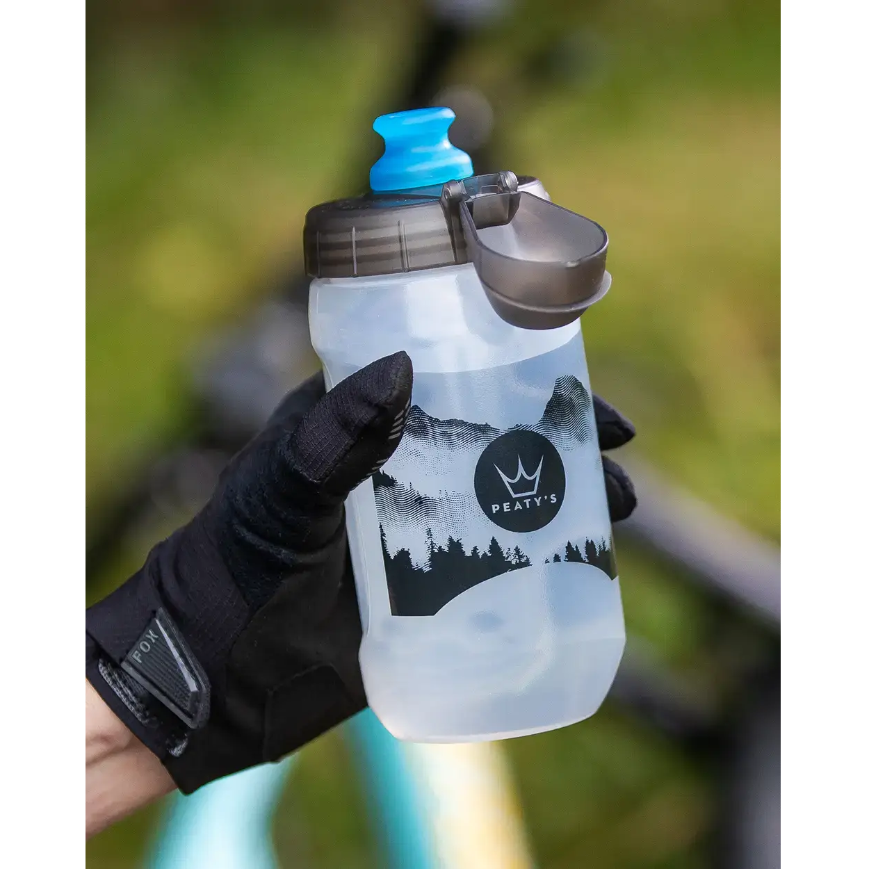 Фляга Peaty's x Fidlock Lockin Bottle, Mountains / Clear, 450ml
