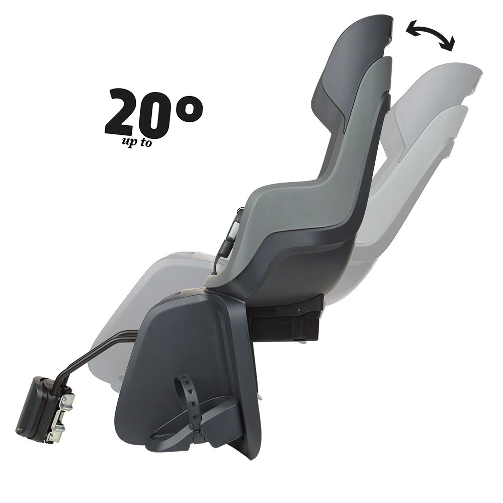 Дитяче велокрісло  Bobike GO Frames RS Reclining System - rear bicycle seat for frame Macaron grey