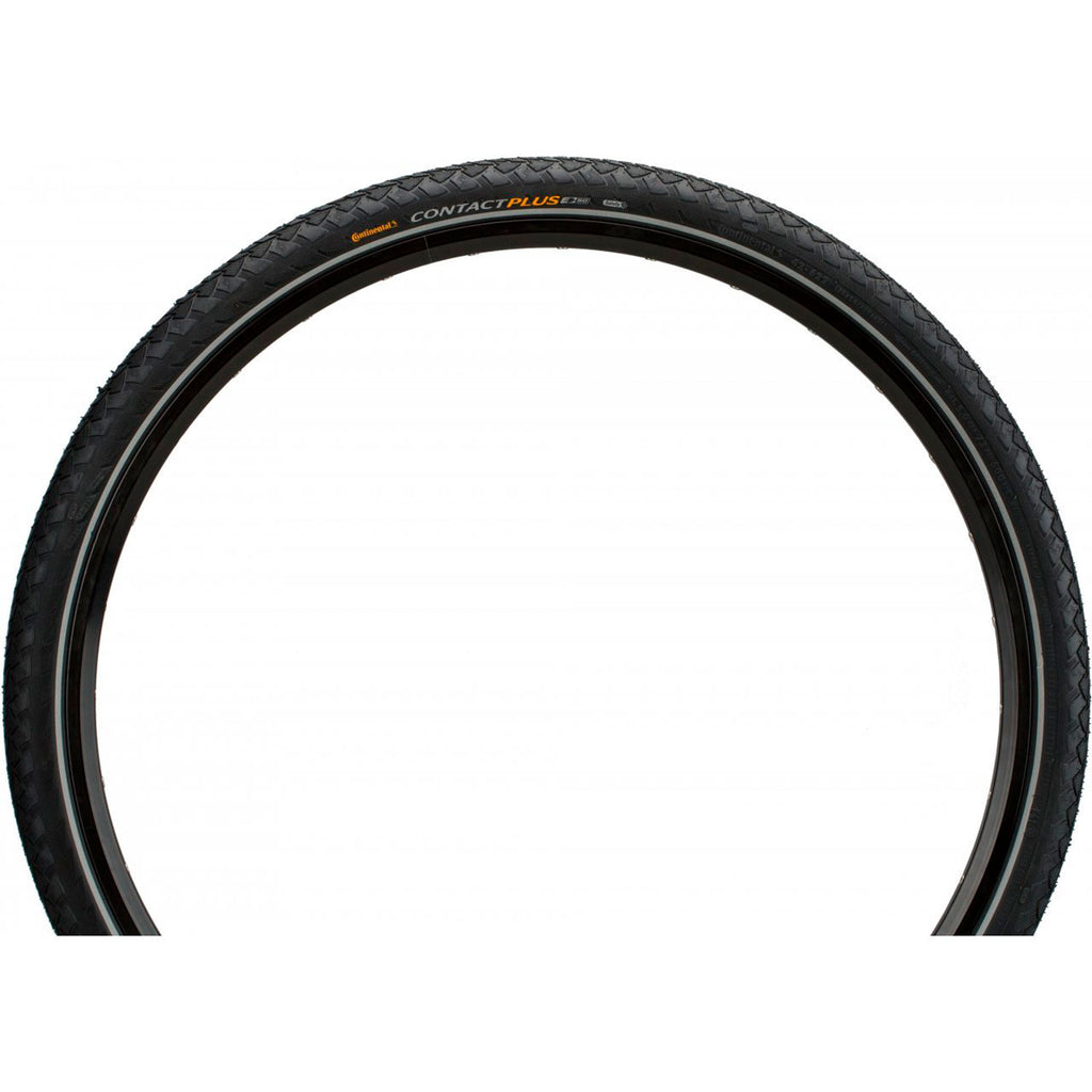 Покришка Continental Contact Plus, 28 " | 700 x 35C | 28 x 1 3/8 x 1 5/8, Чорна, не складна, світловідбиваюча