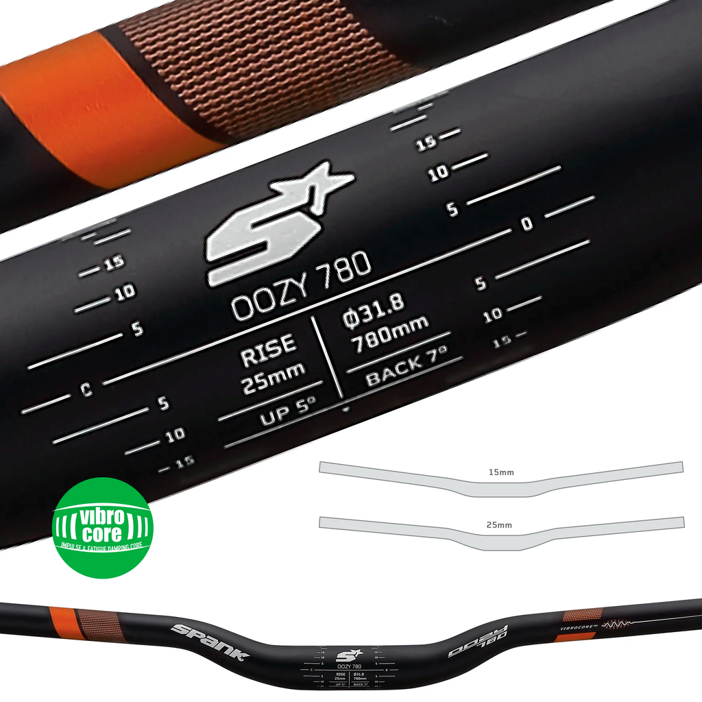 Руль SPANK OOZY 780 Vibrocore™, 25R Black Grey