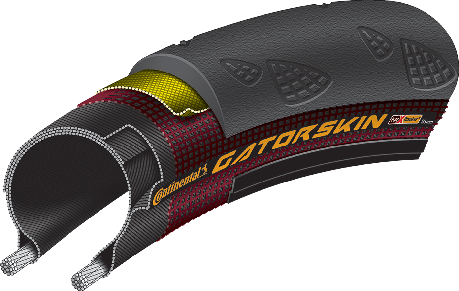Покришка Continental Gatorskin -28 | / 700 x 25C, Чорна, не складна skin