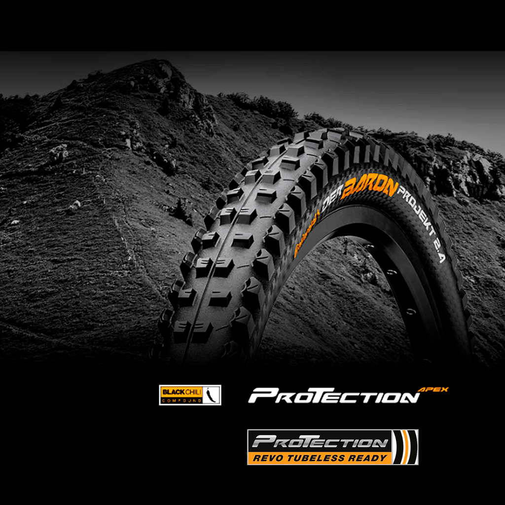 Покришка безкамерна Continental Der Baron Projekt 27.5 " x2. 6, чорна, складна, ProTection Apex, Skin