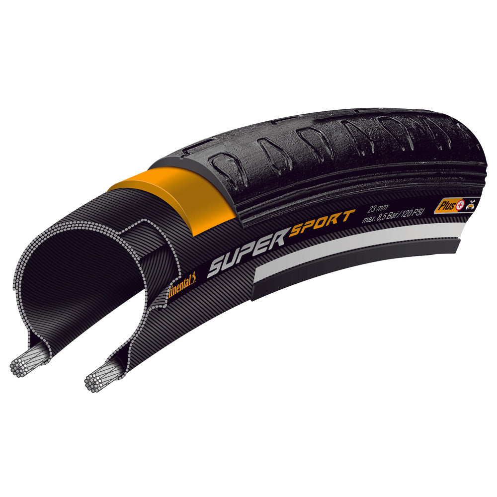 Покришка Continental Super Sport Plus-28 " / 700 x 23c, Чорна, не складна
