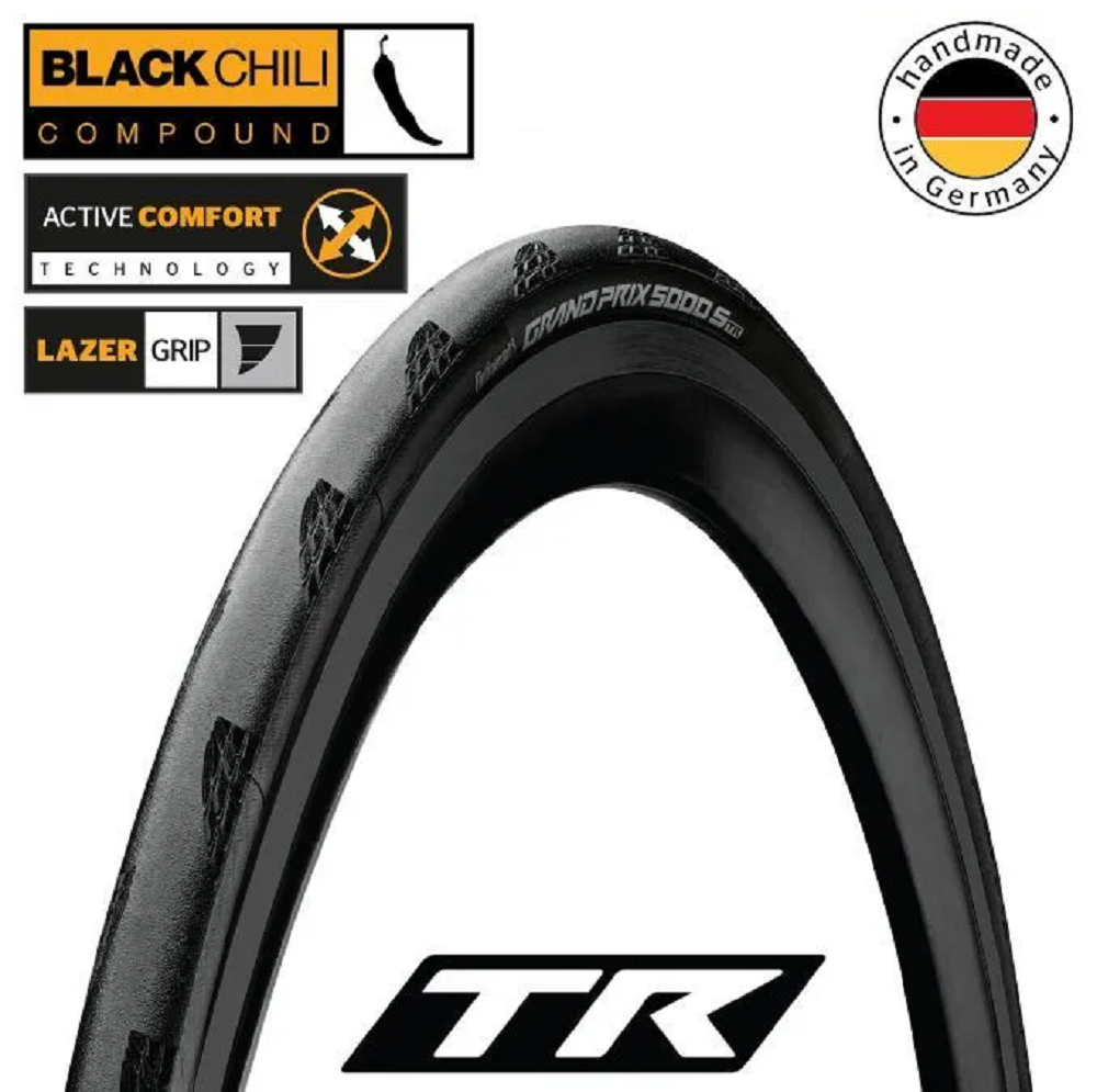 Покришка безкамерна Continental Grand Prix 5000S TR 28" | 700 x 25C чорна складна skin