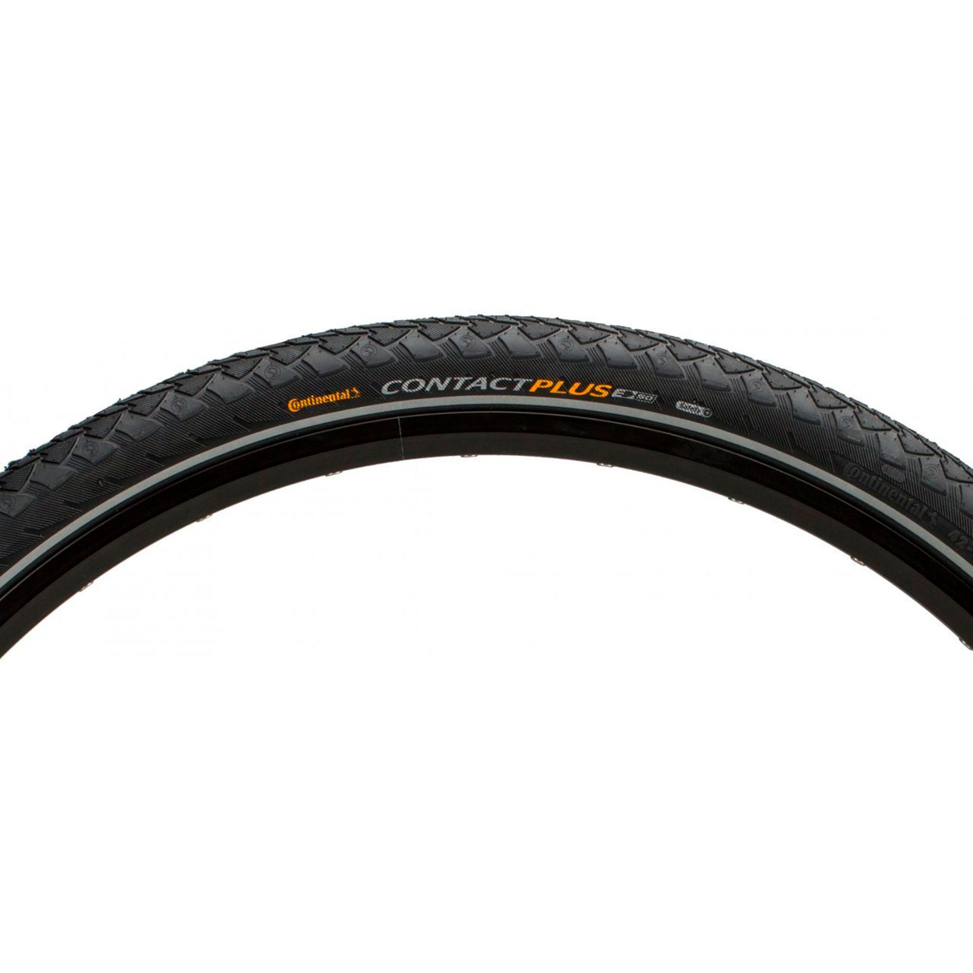Покришка Continental CONTACT Plus, 28", 700 x 32C, 28 x 1 1/4 x 1 3/4, 32-622, Чорна, не складна, світловідбиваюча, SafetyPlus Breaker, 750гр.