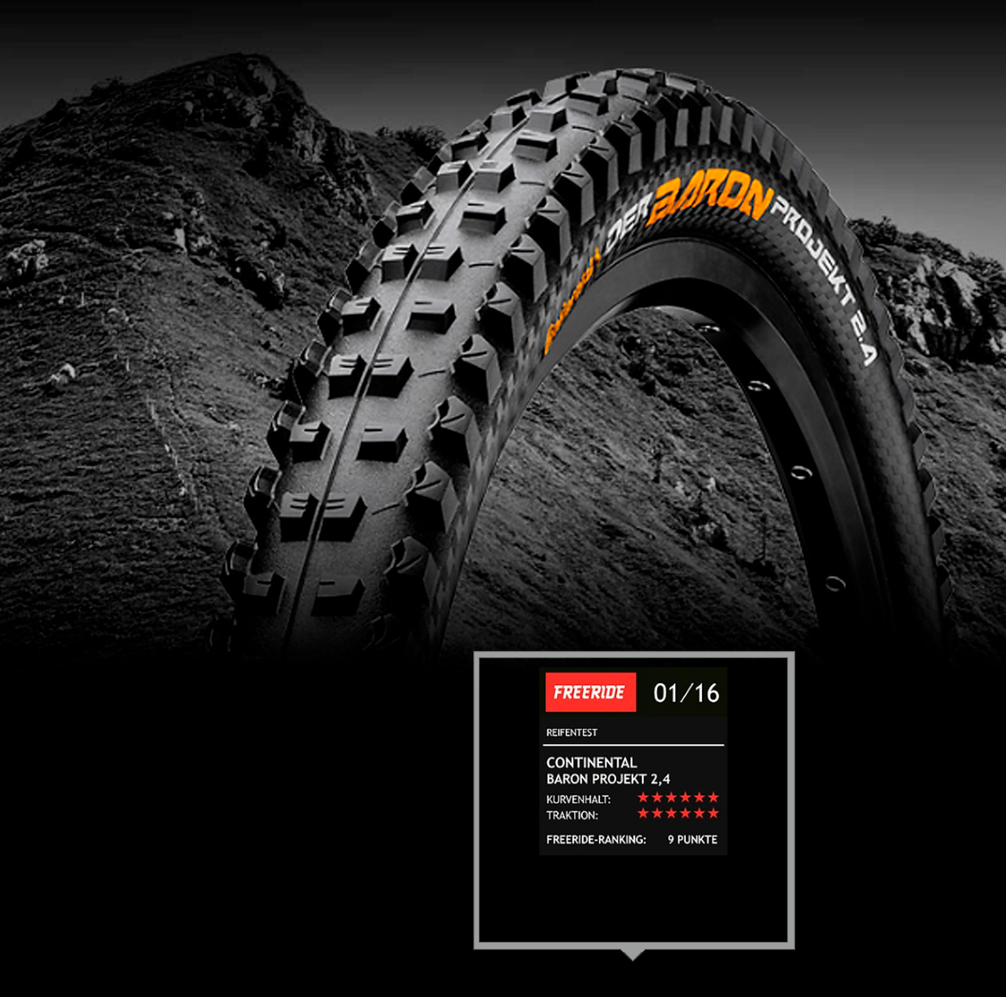 Покришка безкамерна Continental Der Baron Projekt 27.5 " x2. 6, чорна, складна, ProTection Apex, Skin