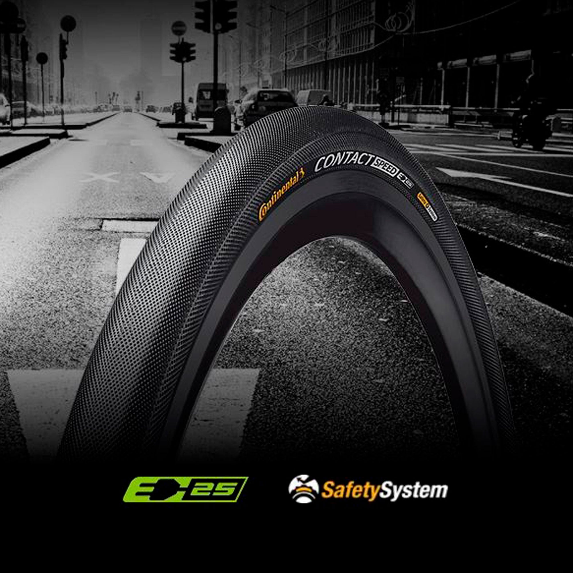 Покришка Continental Contact Speed, 28 | | 700 x 35C / 28 x 1 3/8 x 1 5/8, чорний, не складна, skin