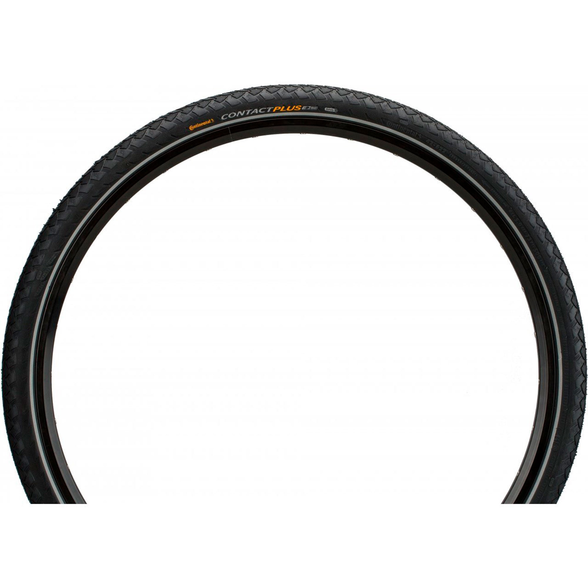 Покришка Continental Contact Plus, 28" | 700 x 47c (45C) | 28 x 1.75, Чорна, не складна, світловідбиваюча